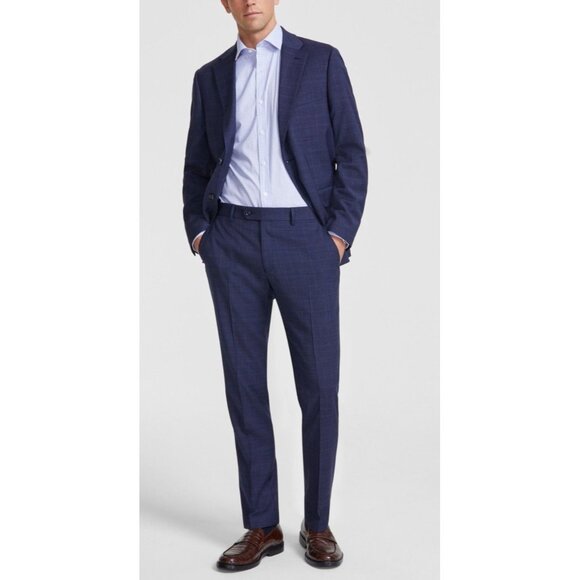 Tommy Hilfiger Other - Tommy Hilfiger Mens Stretch Wool Blend Plaid Suit Dress Pant Blue Size 32W NWT